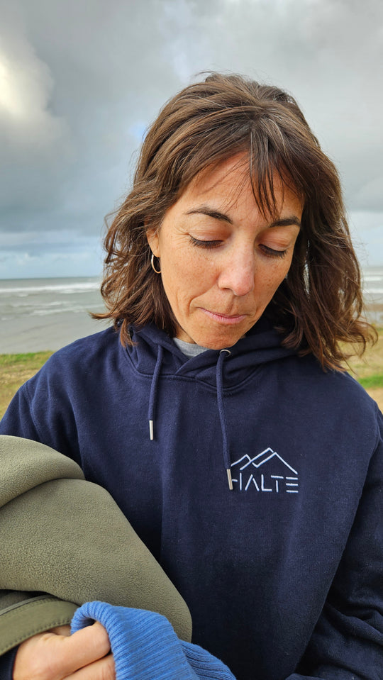 Sweat écologique basique unisexe brodé blanc - Femme
