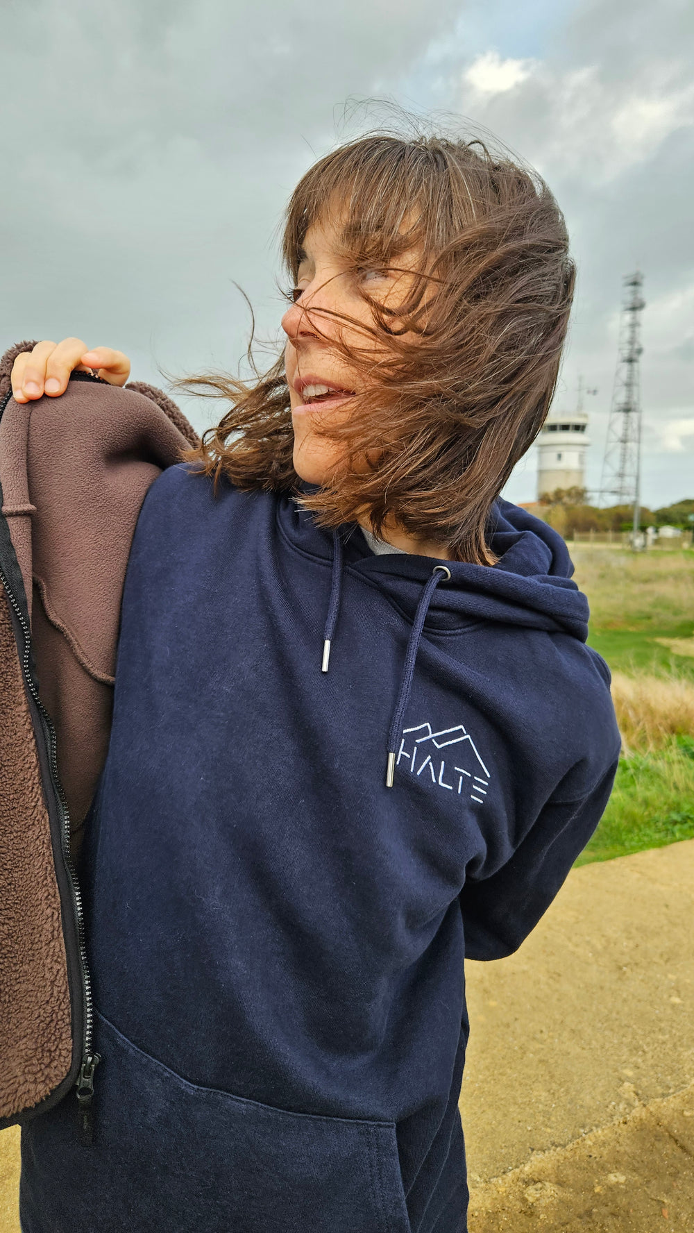 Sweat écologique basique unisexe brodé blanc - Femme