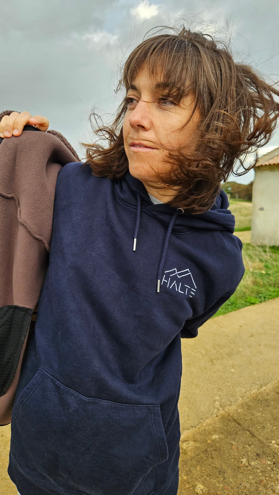 Sweat écologique basique unisexe brodé blanc - Femme