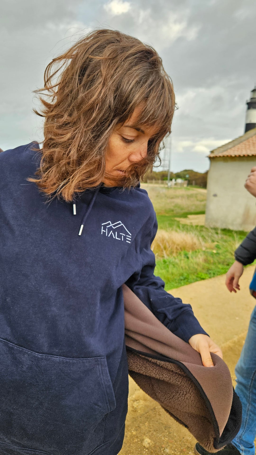 Sweat écologique basique unisexe brodé blanc - Femme