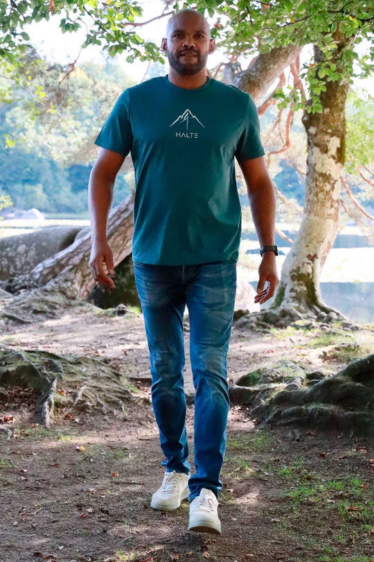 Montagne Pinceau Blanc - Homme T-shirt en coton biologique