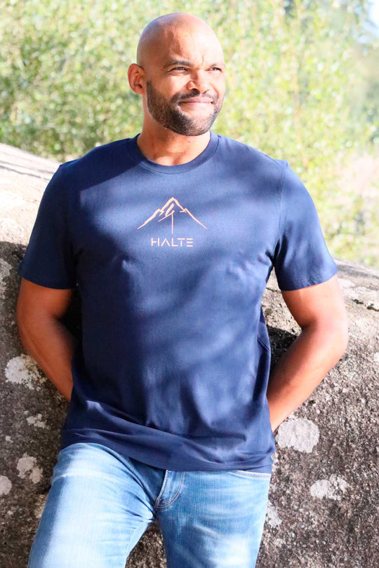 Montagne Pinceau Orange - Homme T-shirt en coton biologique