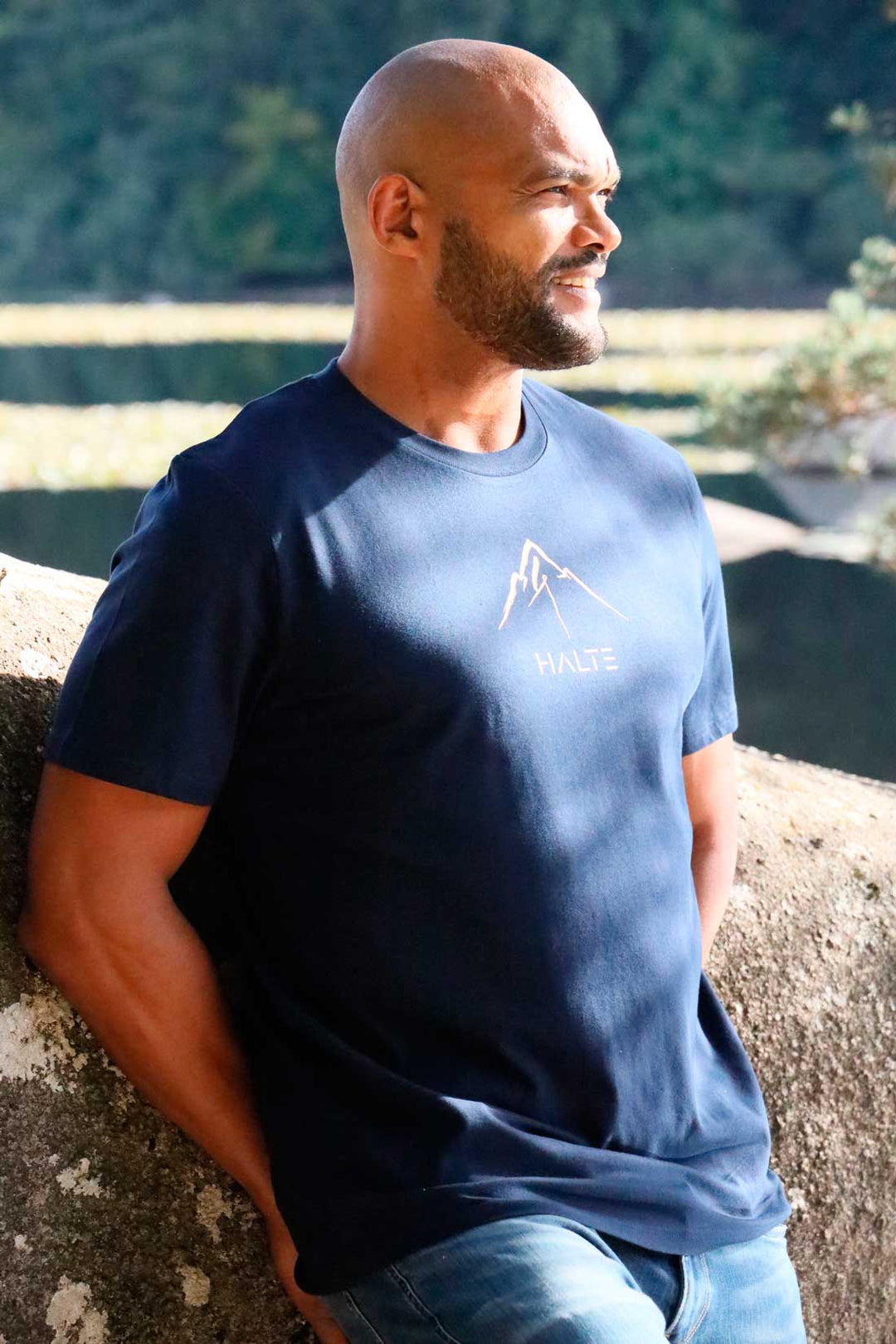 Montagne Pinceau Orange - Homme T-shirt en coton biologique