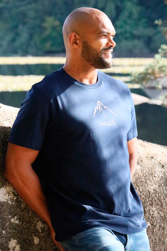 Montagne Pinceau Orange - Homme T-shirt en coton biologique