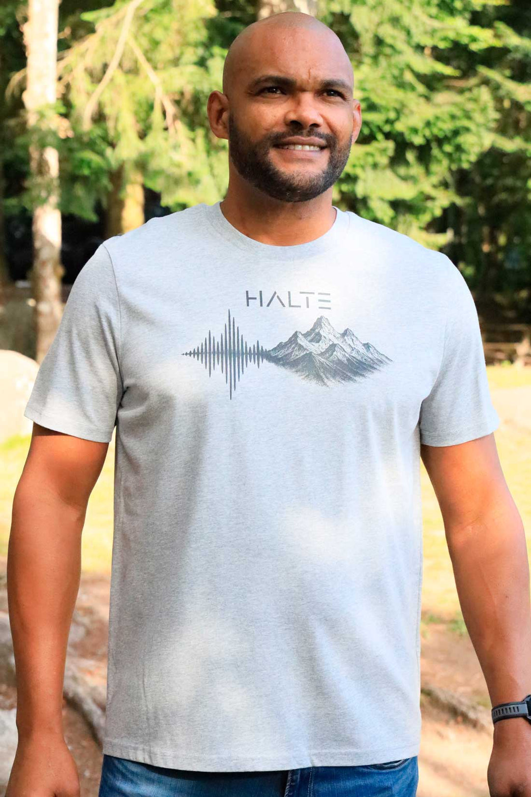 Rythme des Cimes Noir - Homme T-shirt en coton biologique