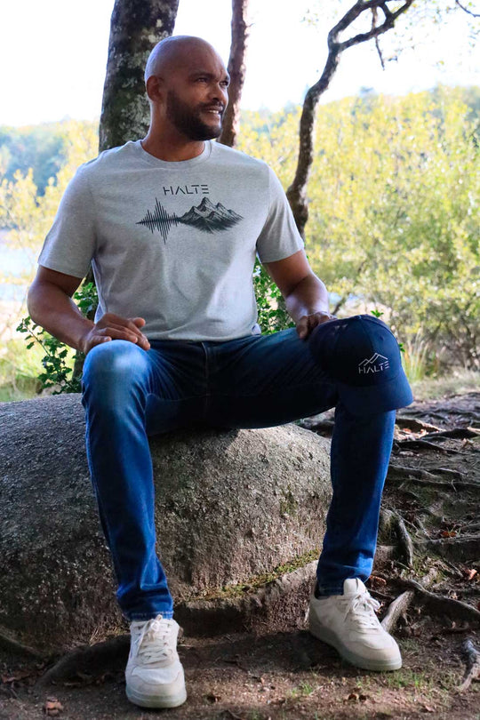 Rythme des Cimes Noir - Homme T-shirt en coton biologique