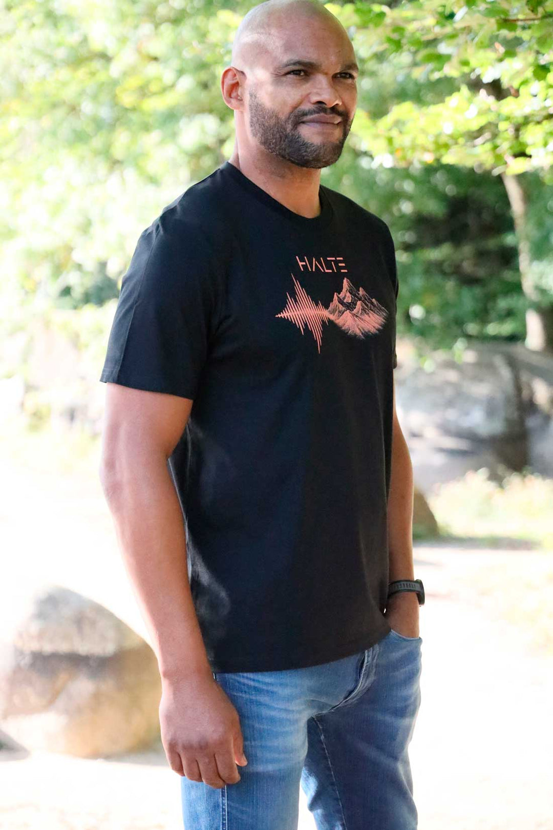 Rythme des Cimes Orange - Homme T-shirt en coton biologique