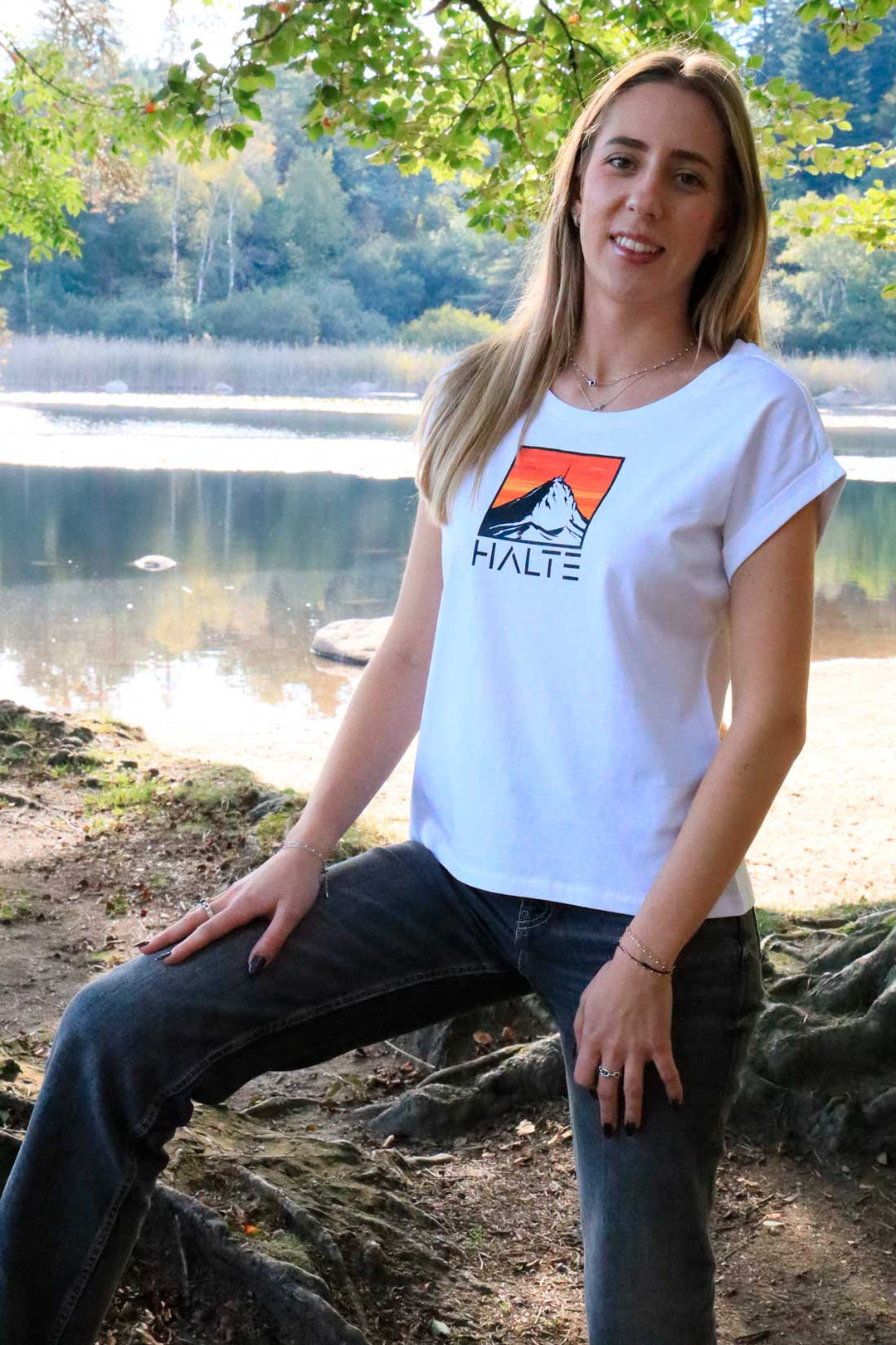 Pic du Midi de Bigorre - TShirt à manches retroussées pour femme 100% coton en conversion biologique