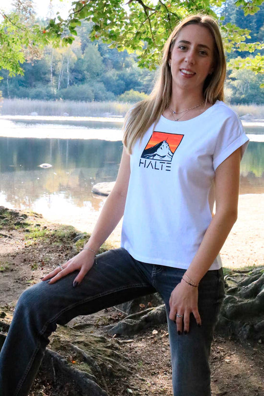 Pic du Midi de Bigorre - TShirt à manches retroussées pour femme 100% coton en conversion biologique