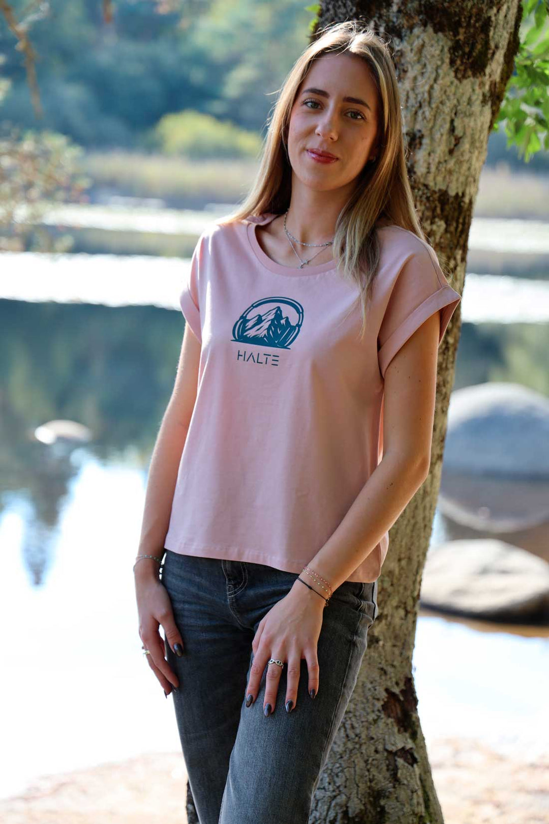 A l'écoute du sommet - TShirt à manches retroussées pour femme 100% coton biologique