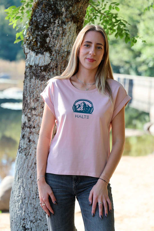 A l'écoute du sommet - TShirt à manches retroussées pour femme 100% coton biologique