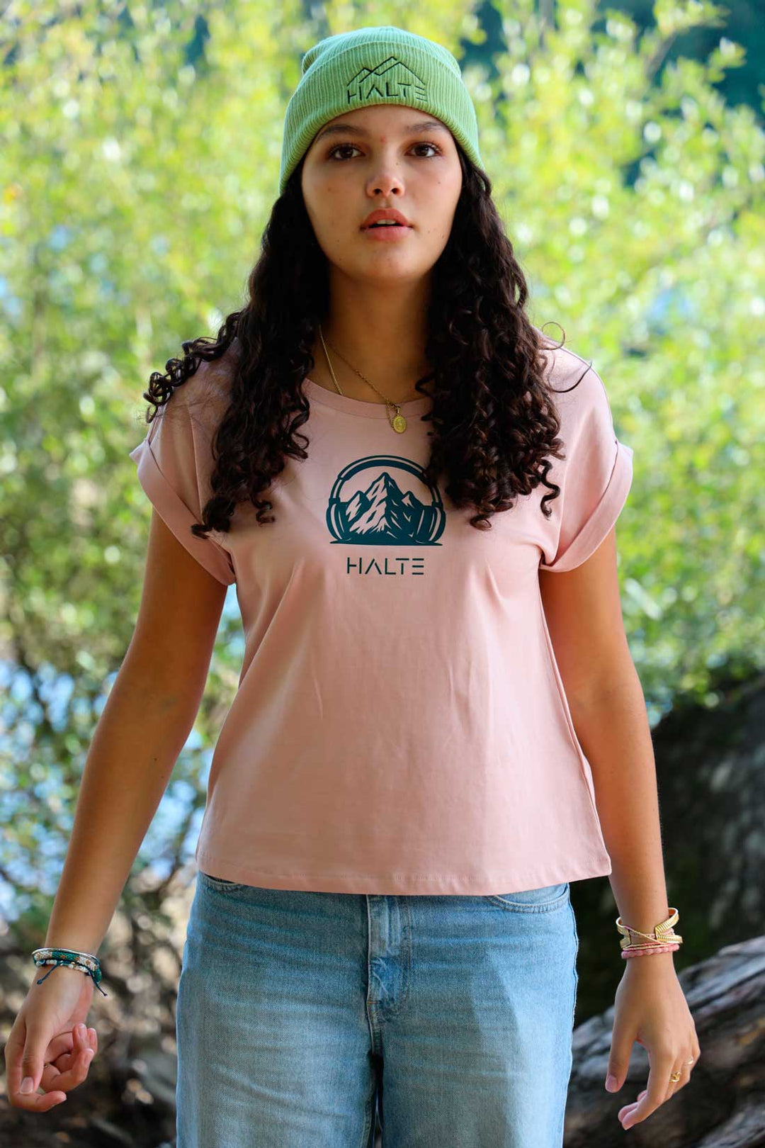 A l'écoute du sommet - TShirt à manches retroussées pour femme 100% coton biologique