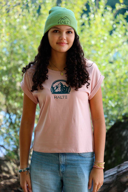 A l'écoute du sommet - TShirt à manches retroussées pour femme 100% coton biologique