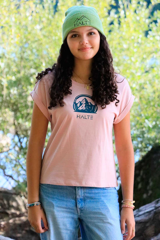 A l'écoute du sommet - TShirt à manches retroussées pour femme 100% coton biologique