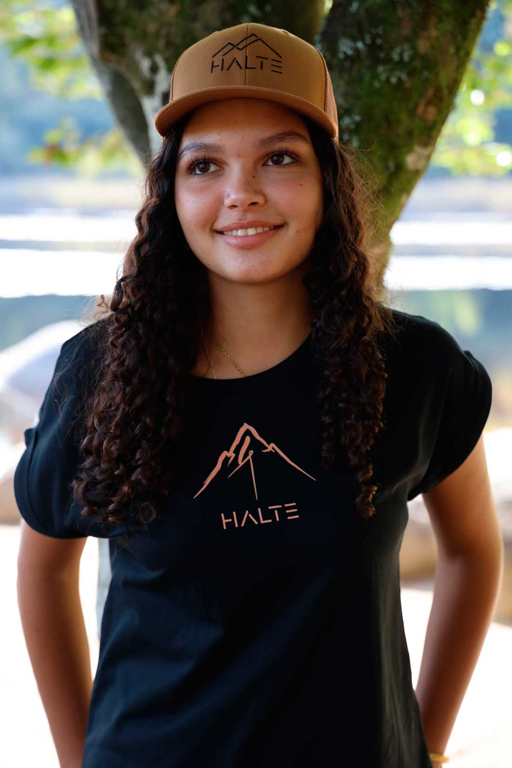 Logo - Tshirt à manches retroussées pour femme 100% coton biologique