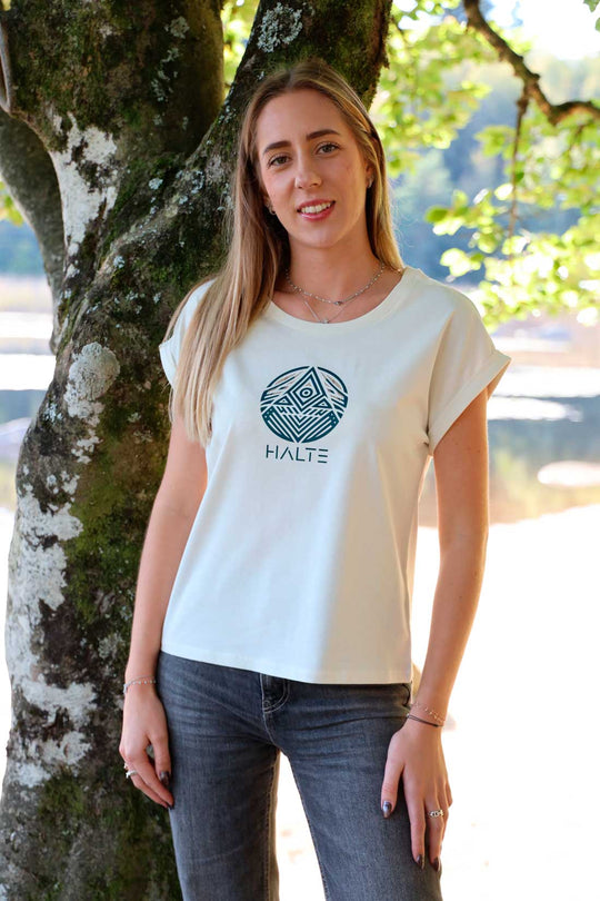 Totem - Tshirt à manches retroussées pour femme Bio Ivoire