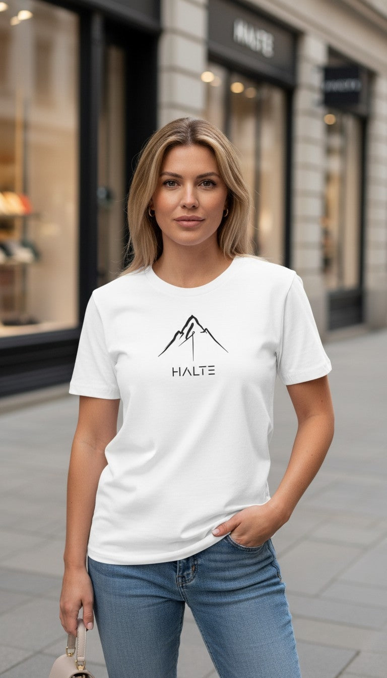 Montagne Pinceau Noir - Femme T-shirt en coton biologique