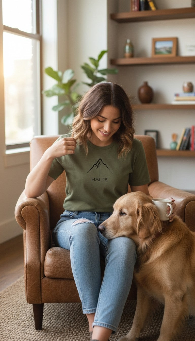 Montagne Pinceau Noir - Femme T-shirt en coton biologique