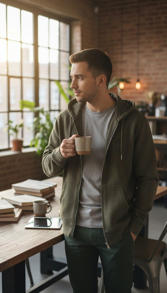 Sweat à capuche zippé zippé Écologique – Homme