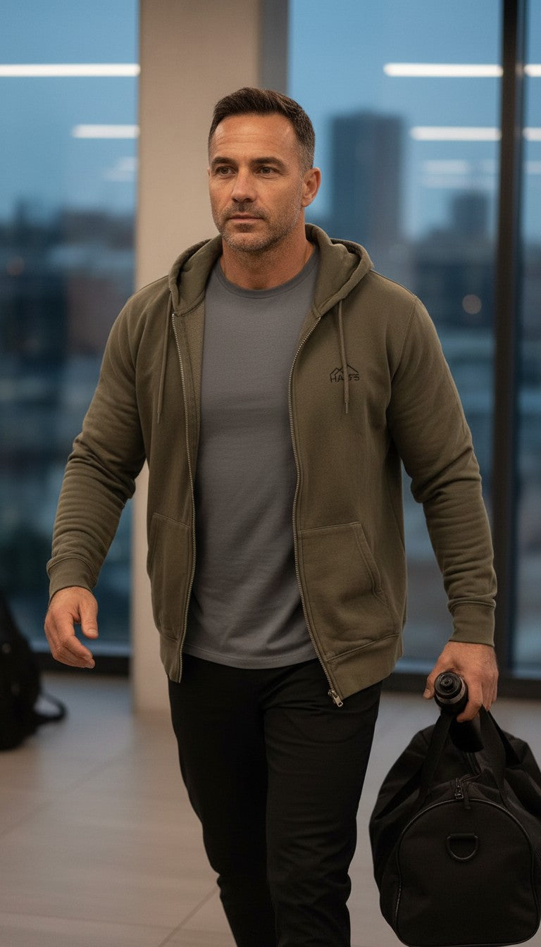 Sweat à capuche zippé zippé Écologique – Homme