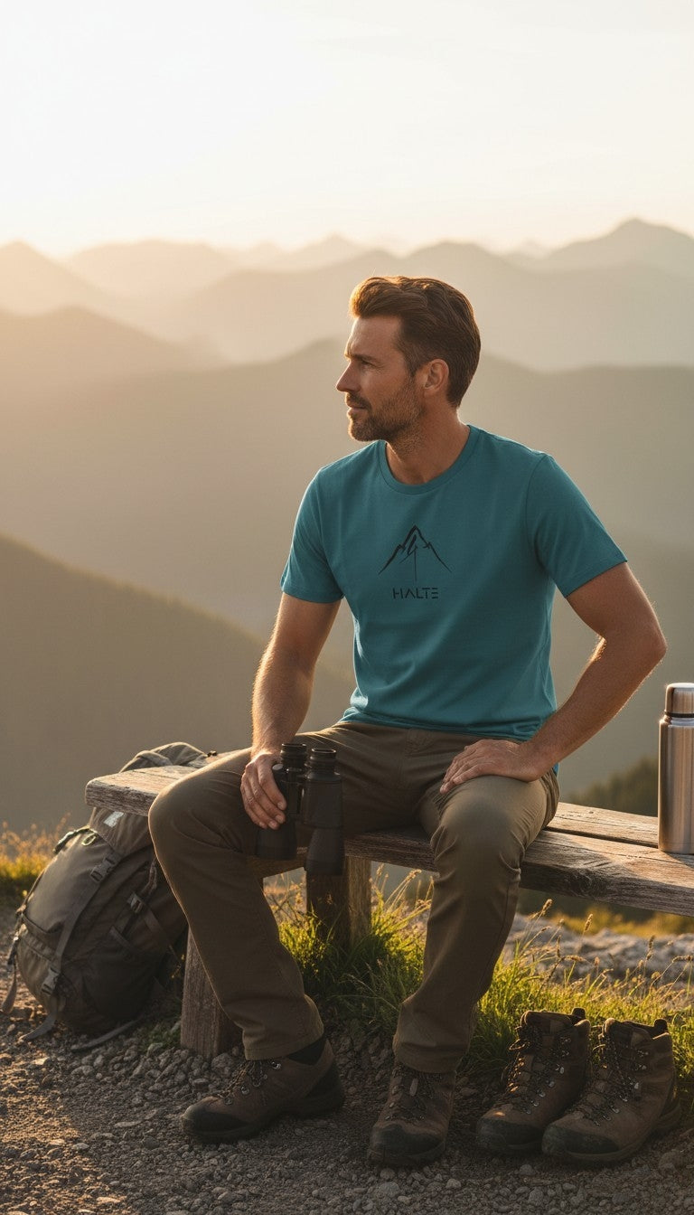 Montagne Pinceau Noir - Homme T-shirt en coton biologique