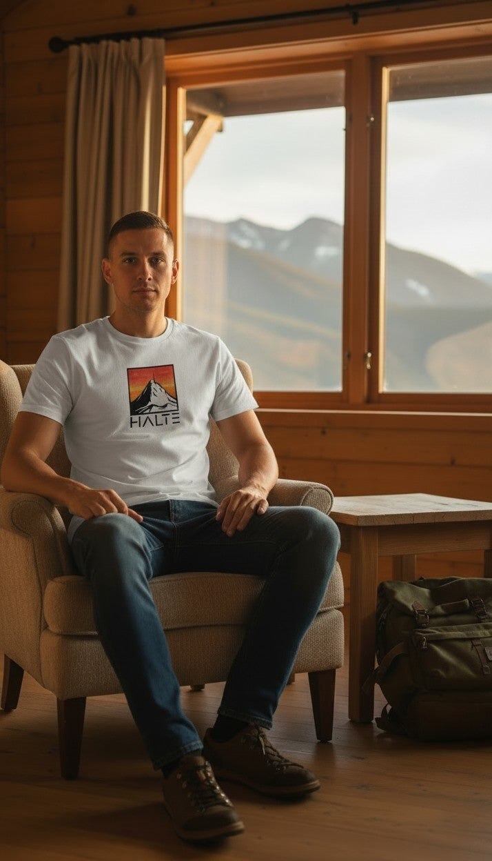 Pic du Midi de Bigorre Noir - Homme T-shirt en coton biologique
