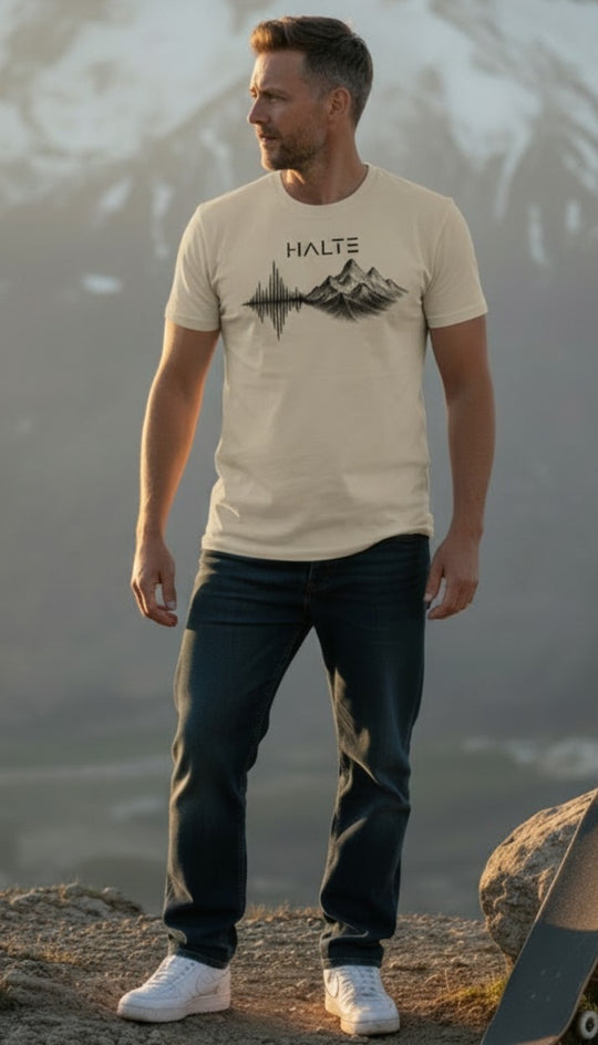 Rythme des Cimes Noir - Homme T-shirt en coton biologique