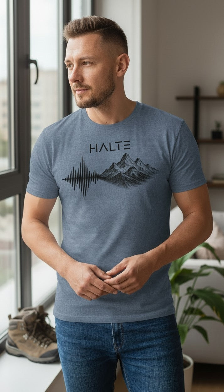 Rythme des Cimes Noir - Homme T-shirt en coton biologique