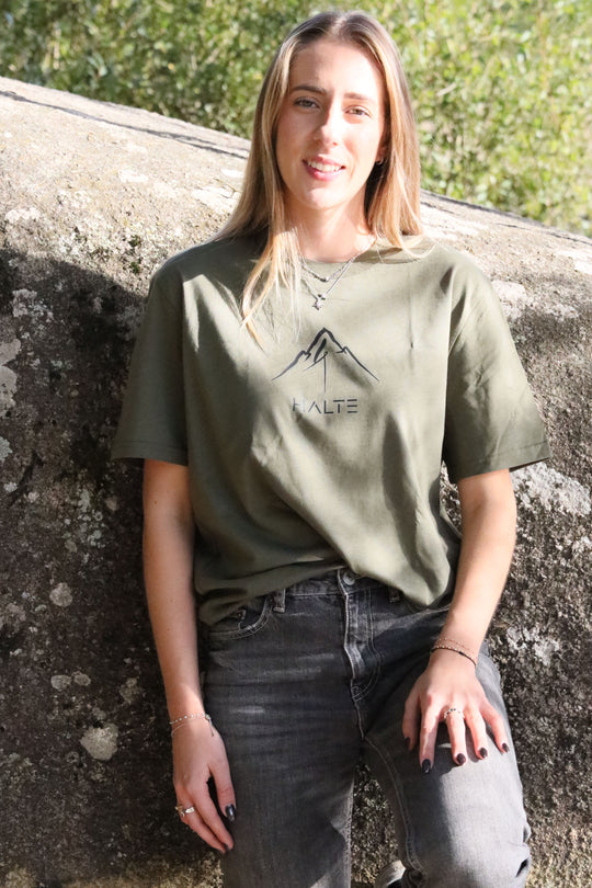 Montagne Pinceau Noir - Femme T-shirt en coton biologique