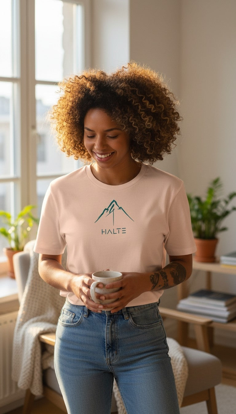 Montagne Pinceau Bleu - Femme T-shirt en coton biologique