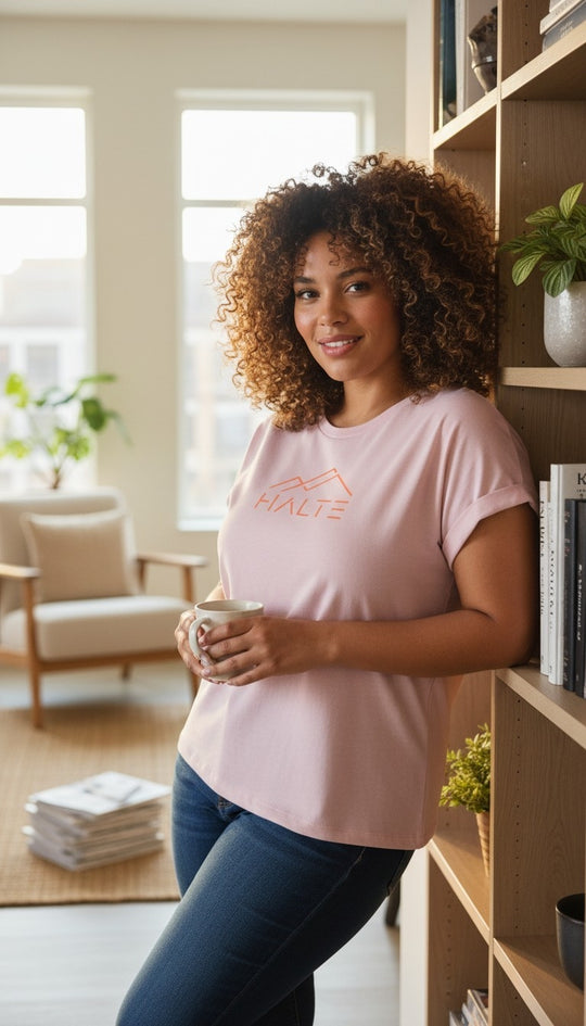 Logo - Tshirt à manches retroussées pour femme 100% coton biologique
