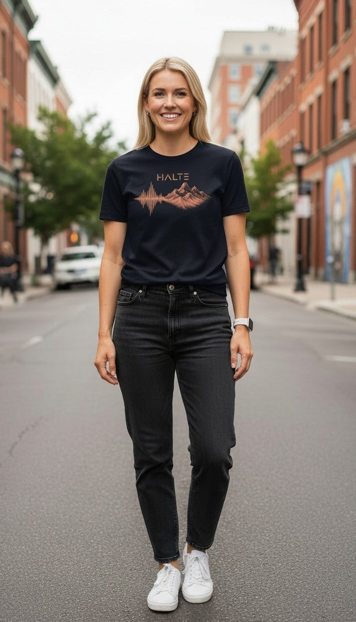 Rythme des Cimes Orange - Femme T-shirt en coton biologique