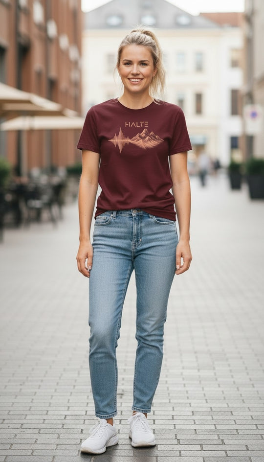 Rythme des Cimes Orange - Femme T-shirt en coton biologique