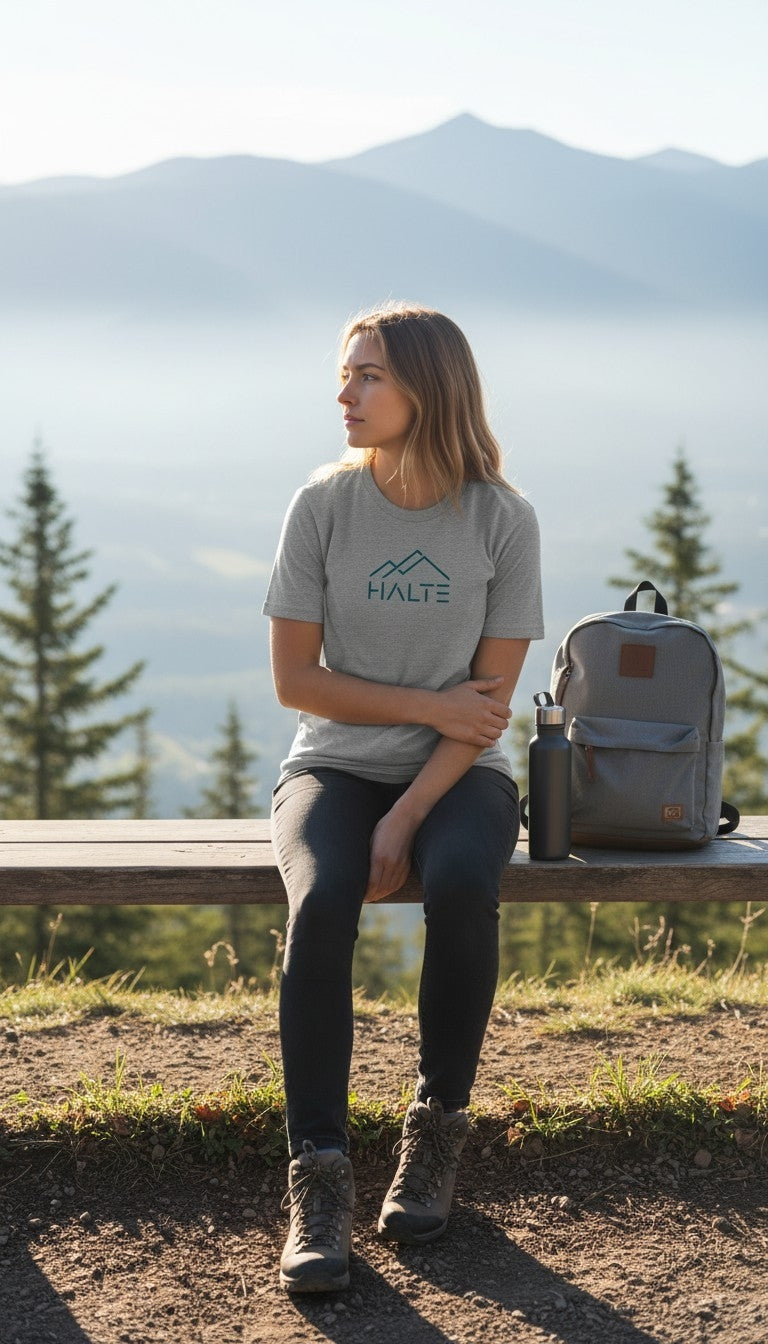 Halte Bleu - Femme T-shirt en coton biologique