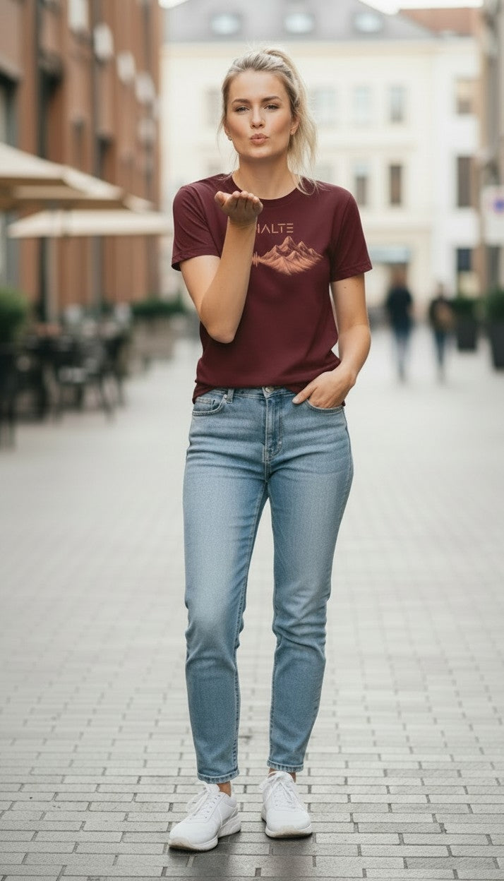 Rythme des Cimes Orange - Femme T-shirt en coton biologique