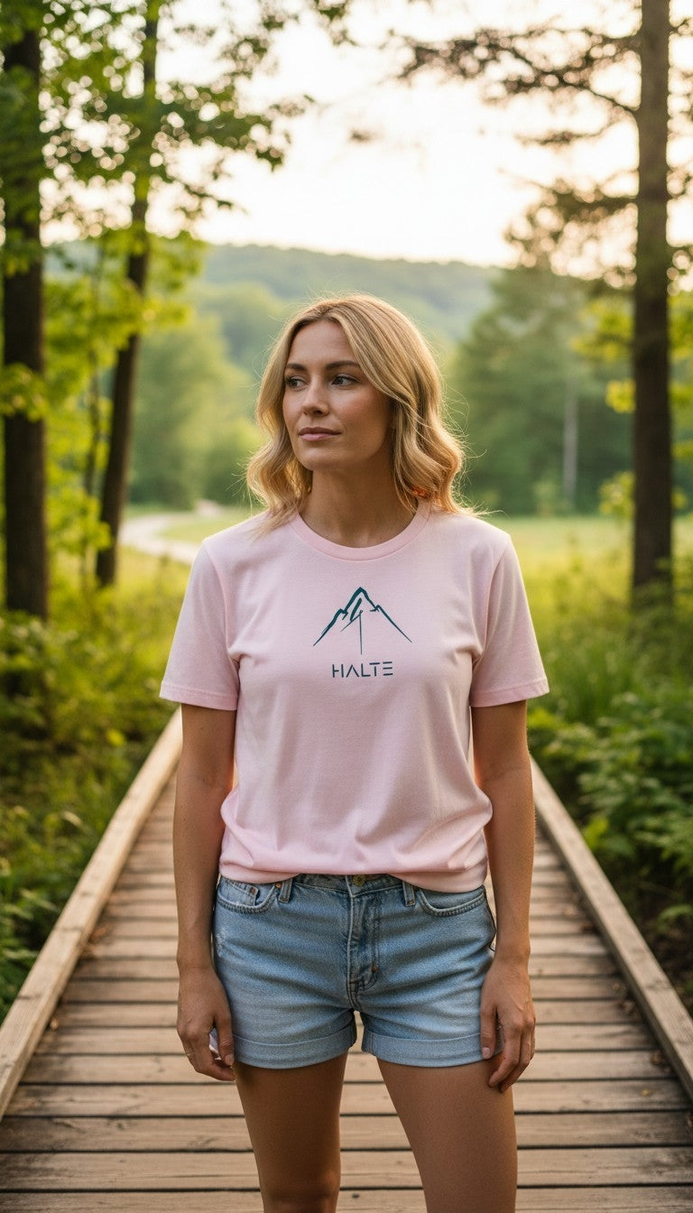 Montagne Pinceau Bleu - Femme T-shirt en coton biologique