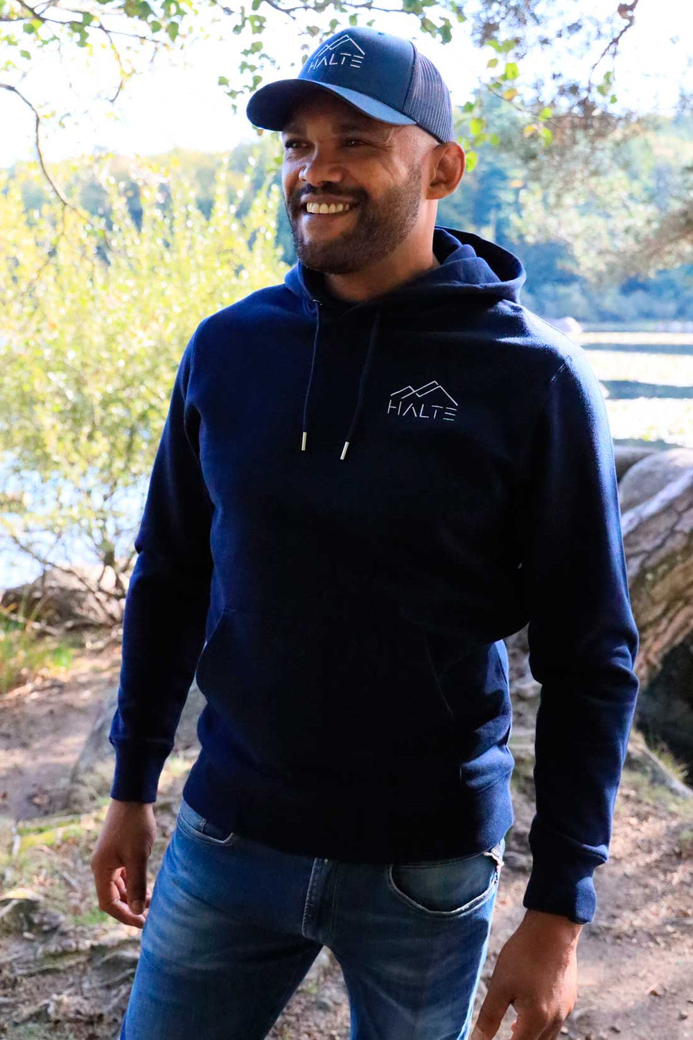 Sweat écologique basique unisexe brodé blanc - Homme