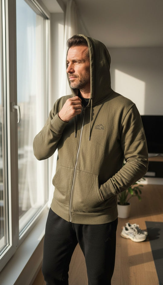 Sweat à capuche zippé zippé Écologique – Homme