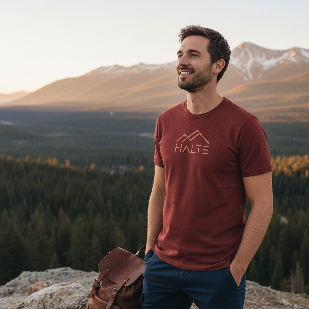 Halte Orange - Homme T-shirt en coton biologique