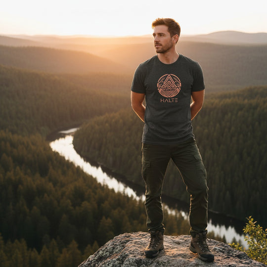 Totem Orange - Homme T-shirt en coton biologique