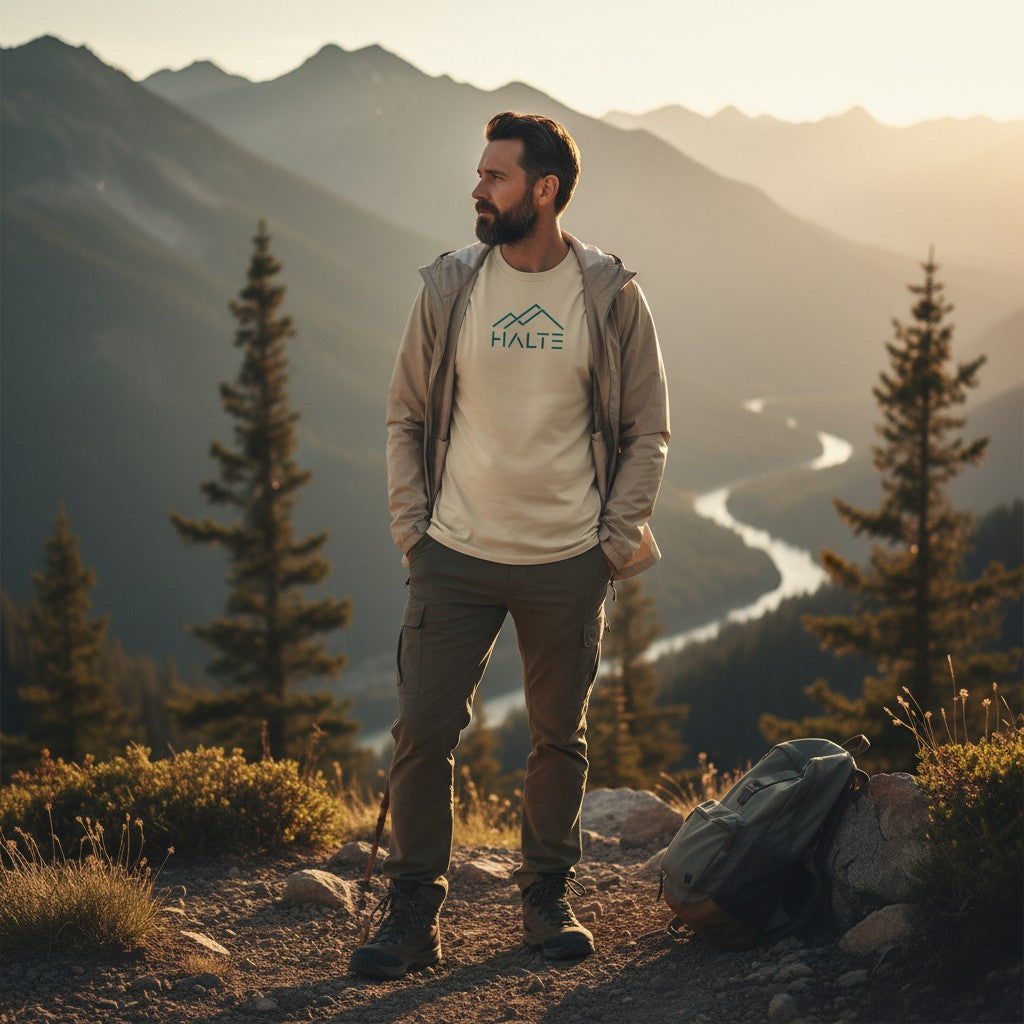 Halte Bleu - Homme T-shirt en coton biologique