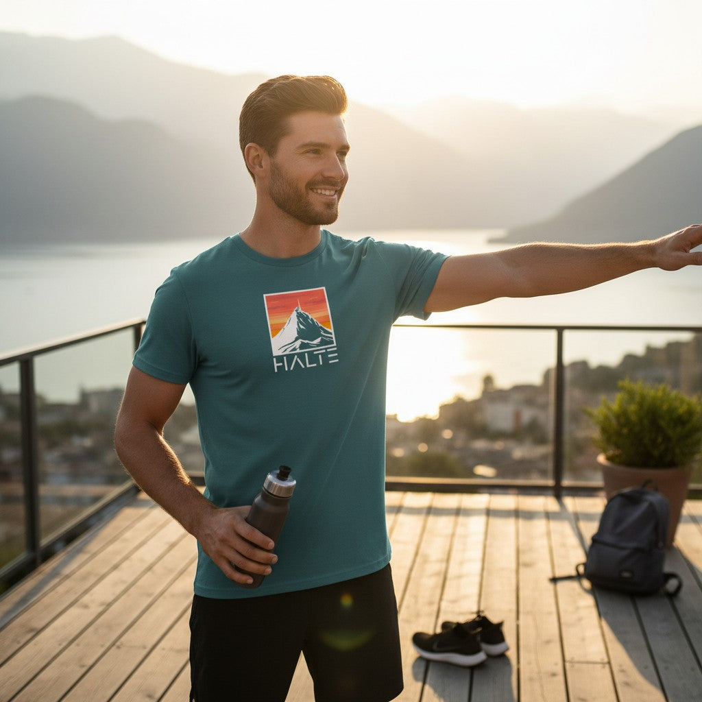 Pic du Midi de Bigorre Blanc - Homme T-shirt en coton biologique